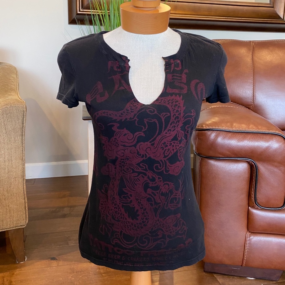 Woman shirt made by blue tattoo size M